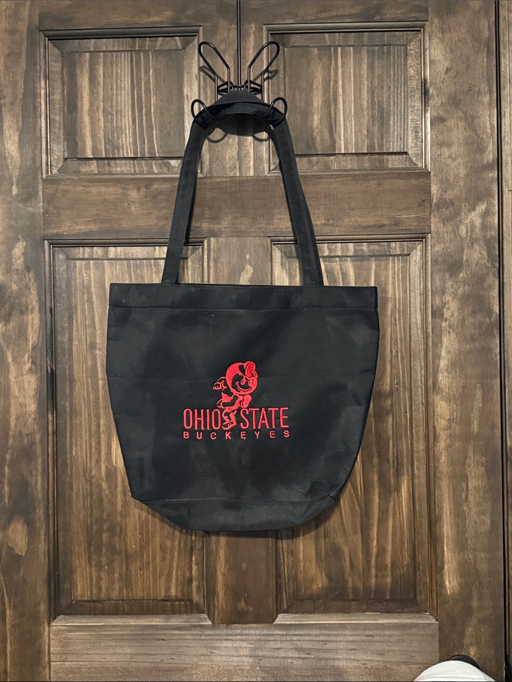 Buckeyes Black and Red Logo Tote Bag